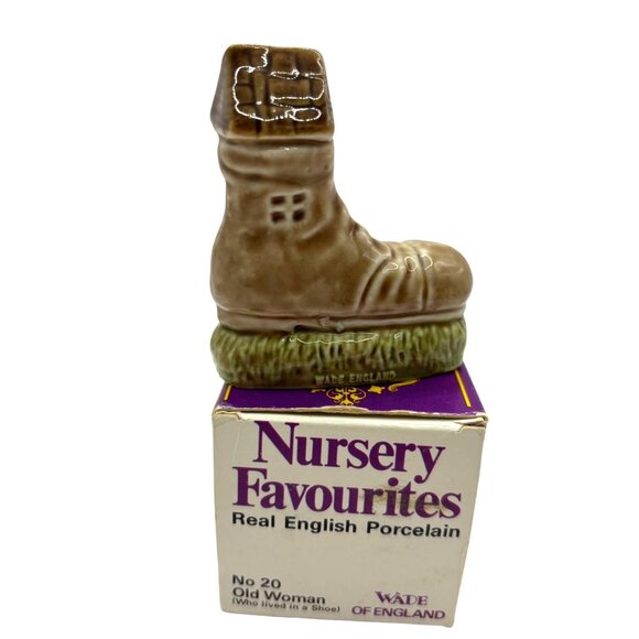 VTG Wade England Nursery Favourites No 20 Old Woman In A Shoe Figurine Box 1976 - Picture 6 of 8